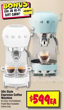 JB Hi-Fi 50s Style Espresso Coffee Machine offer