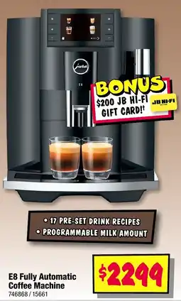 JB Hi-Fi E8 Fully Automatic Coffee Machine offer