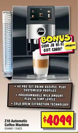 JB Hi-Fi Z10 Automatic Coffee Machine offer