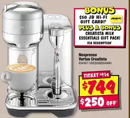 JB Hi-Fi Nespresso Vertuo Creatista offer