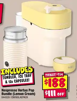 JB Hi-Fi Nespresso Vertuo Pop Bundle (Lemon Cream) offer