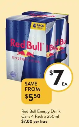 Foodworks Red Bull Energy Drink Cans offer