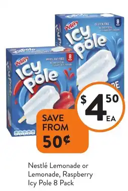 Foodworks Nestlé Lemonade or Lemonade, Raspberry Icy Pole offer