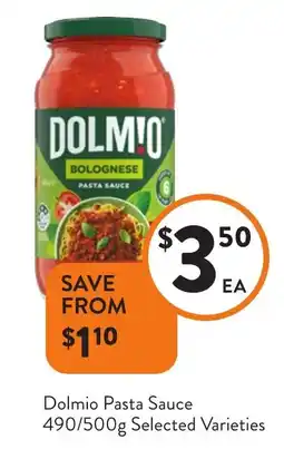 Foodworks Dolmio Pasta Sauce Selected Varieties offer