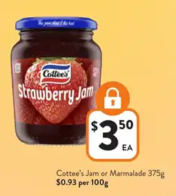Foodworks Cottee's Jam or Marmalade offer