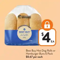 Foodworks Best Buy Hot Dog Rolls or Hamburger Buns offer