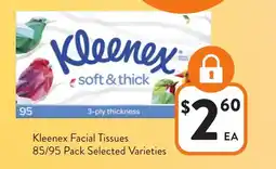 Foodworks Kleenex Facial Tissues Selected Varieties offer