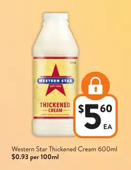 Foodworks Western Star Thickened Cream offer