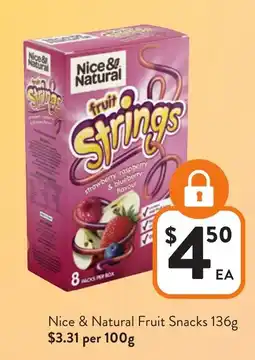 Foodworks Nice & Natural Fruit Snacks offer