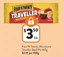Foodworks Four'N Twenty Microwave Traveller Beef Pie offer