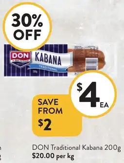 Foodworks DON Traditional Kabana offer