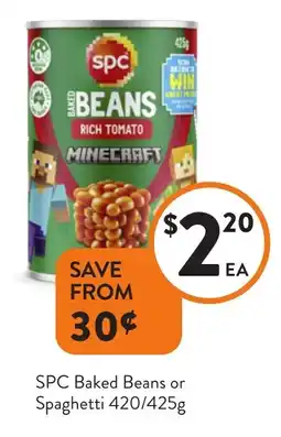 Foodworks Spc baked beans or spaghetti offer