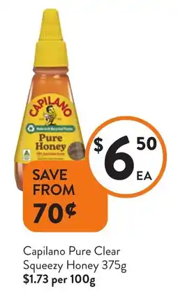 Foodworks Capilano Pure Clear Squeezy Honey offer