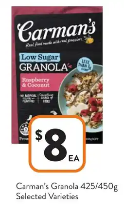 Foodworks Carman's Granola Selected Varieties offer