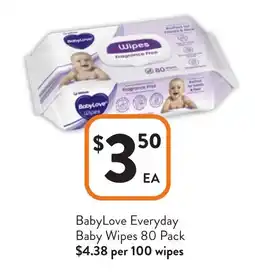 Foodworks BabyLove Everyday Baby Wipes offer