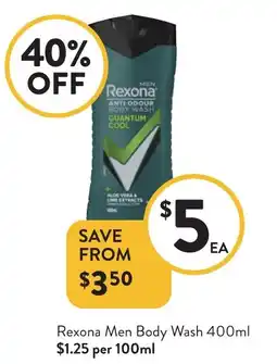 Foodworks Rexona Men Body Wash offer