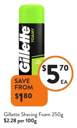 Foodworks Gillette Shaving Foam offer