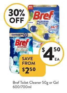 Foodworks Bref Toilet Cleaner or Gel offer