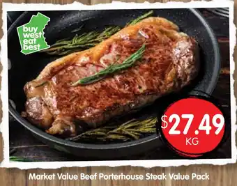 Market Value Beef Porterhouse Steak Value Pack