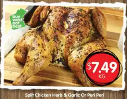 Spudshed Split Chicken Herb & Garlic Or Peri Peri offer