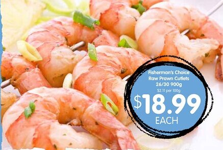Spudshed Fisherman's Choice Raw Prawn Cutlets offer