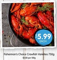 Spudshed Fisherman's Choice Crawfish Varieties offer