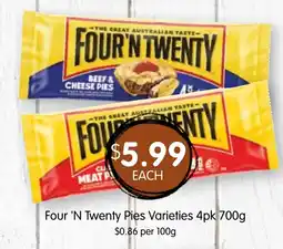 Spudshed Four 'N Twenty Pies Varieties offer