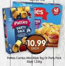 Spudshed Patties Combo Mini Or Party Pack offer