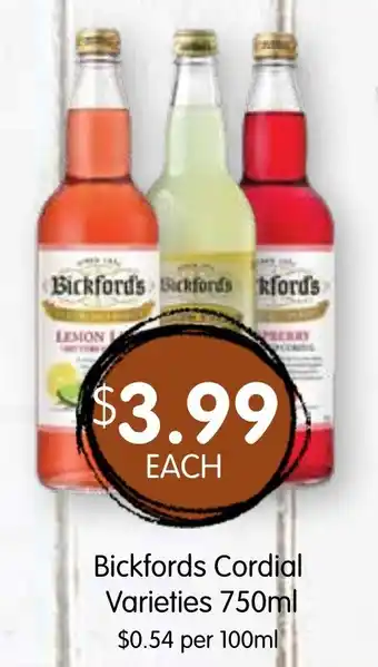 Spudshed Bickfords Cordial Varieties offer