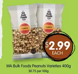 Spudshed WA Bulk Foods Peanuts Varieties offer