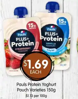 Spudshed Pauls Protein Yoghurt Pouch Varieties offer