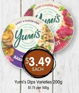 Spudshed Yumi's Dips Varieties offer