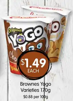 Spudshed Brownes Yogo Varieties offer