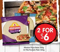 Spudshed Mission Pizza Base Or Pita Pockets Plain offer