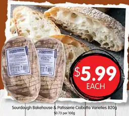 Spudshed Sourdough Bakehouse & Patisserie Ciabatta Varieties offer
