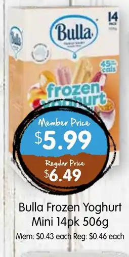 Spudshed Bulla Frozen Yoghurt Mini offer