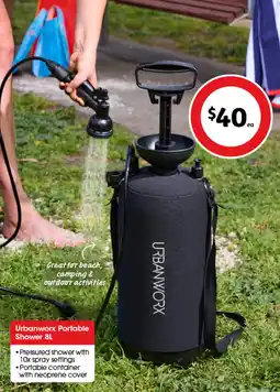 Coles Urbanworx Portable Shower offer