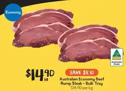 Drakes Australian Economy Beef Rump Steak - Bulk Tray offer