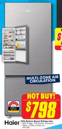 The Good Guys Haier Bottom Mount Refrigerator offer