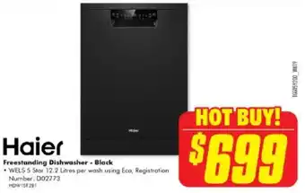 Haier Freestanding Dishwasher - Black