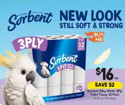Drakes Sorbent Silky White 3Ply Toilet Tissue offer