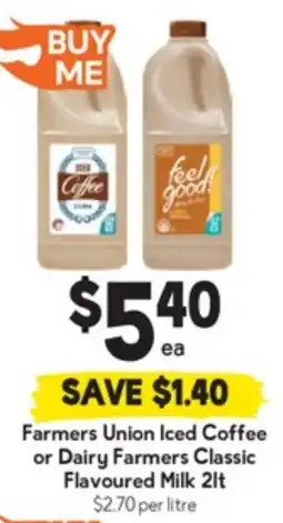 Drakes Farmers Union Iced Coffee or Dairy Farmers Classic Flavoured Milk offer
