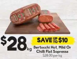 Drakes Bertocchi Hot, Mild Or Chilli Flat Sopressa offer