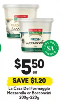 Drakes La Casa Del Formaggio Mozzarella or Bocconcini offer