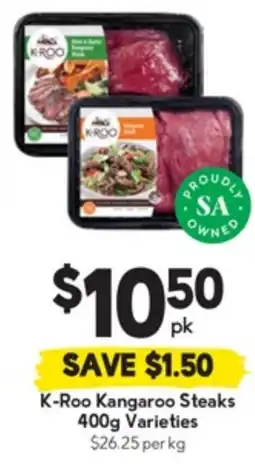 Drakes K-Roo Kangaroo Steaks Varieties offer