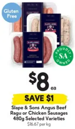 Drakes Slape & Sons Angus Beef Ragu or Chicken Sausages Selected Varieties offer