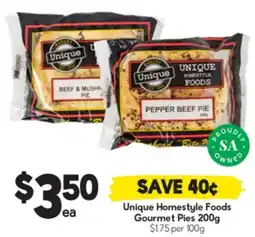 Drakes Unique Homestyle Foods Gourmet Pies offer