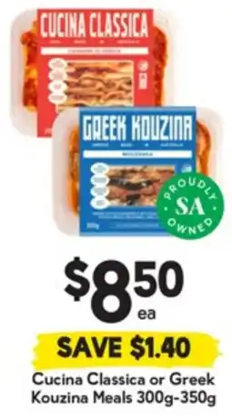 Drakes Cucina Classica or Greek Kouzina Meals offer