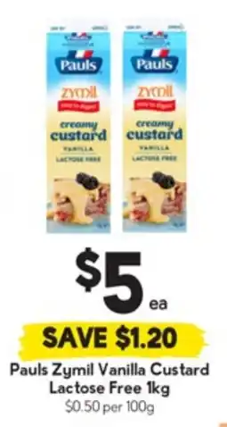 Drakes Pauls Zymil Vanilla Custard Lactose Free offer