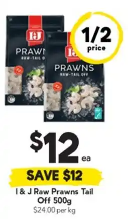 Drakes I&J Raw Prawns Tail Off offer